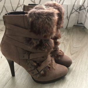 Material Girl faux fur boots
